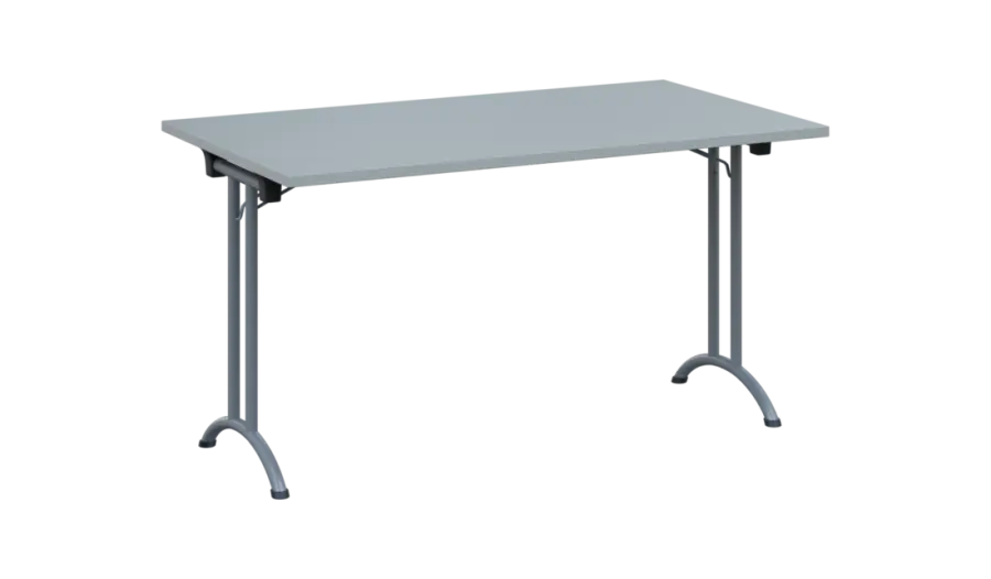 SLA 140 lak skládací jednací stůl 1394x800, deska 25 mm, podnož stříbrný lak, deska šedá